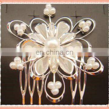 Silver net shape hair combs for lady