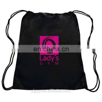 Custom Logo Black Drawstring Cotton Bag