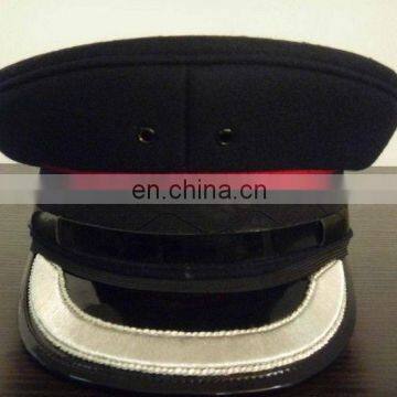 wool material of 2cm width bullion embrodiery visor military hat