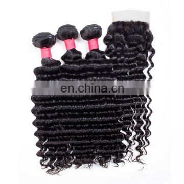 Peruvian Virgin Human Hair Bundle with Lace Closure