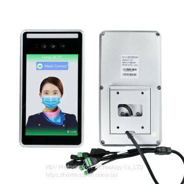 Wall-Mounted Quick Identity Verification Attendance Record Function Human Body Temperature Measurement Camera