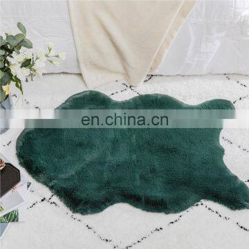 Small Modern Soft Orange Black Brown Bed Animal Fluffy Area Fur Floor Rugs