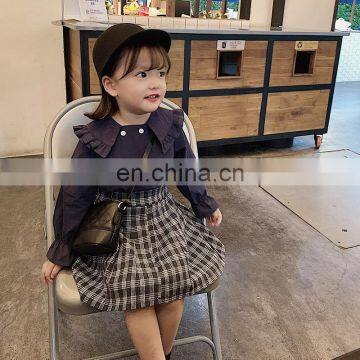 C1025/Custom Spring New High Quality Kids Clothing Girl's Casual Plaid Pleated Preppy Style Skirt