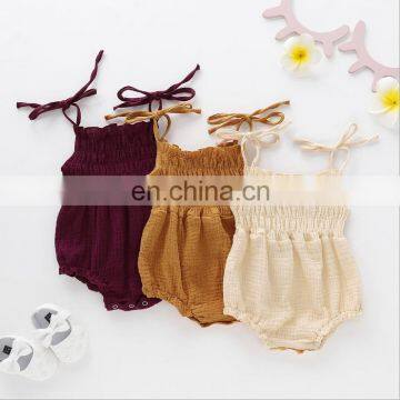 Newborn Linen Newborn Baby Girl Romper Bodysuit Ruffle Bowknot One-Piece Jumpsuit Outfit Clothes Summer photo-3