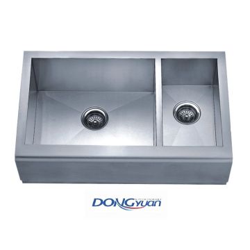 Guangdong Dongyuan Kitchenware R0 Double bowl Farmhouse Apron Front Kitchen Sink (DY-H-HA308L)