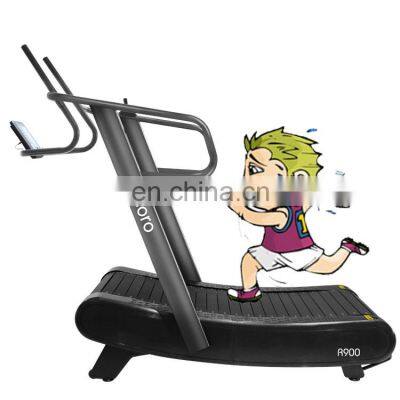 air runner commercial gym equipment manual curved treadmill fitness running machine without motor