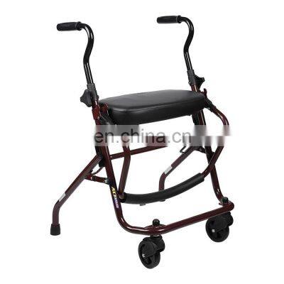 low hight 2wheels aluminum medical adjustable lightweight folding walker rollator for seniors