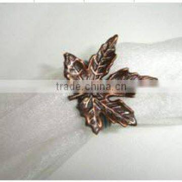 Leaf Design Antique Napkin Holder Ring Made of Iron