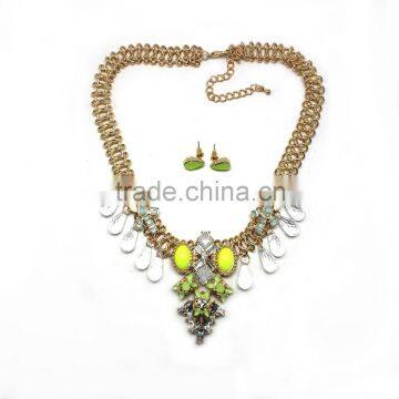 Fashion Trends Jewelry Acrylic Beads and Charms On Luxury Chain Necklace And Earring Set