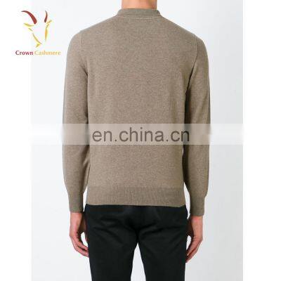 Men's Long Sleeve Polo Neck Cashmere Sweater photo-3