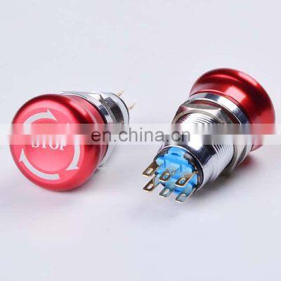 19mm Pattern 2NO 2NC Waterproof Stainless Steel mushroom Metal aluminum Latching Emergency STOP Push Button Switch Button Switch