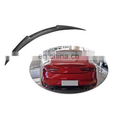 For 2017-2019 Infiniti Q60 M4 Carbon High Kick DuckBill Rear Spoiler