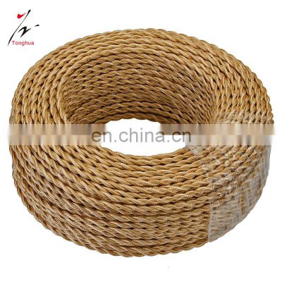 Antique Cloth Covered Twisted Electrical Cord Vintage Fabric Braid Cable Retro Textile Pendant Chandelier Lamp Wire 2*0.75mm