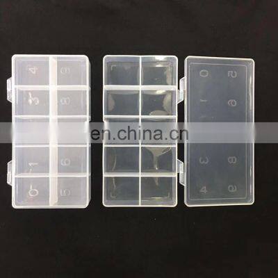 Wholesale High Quality 500PCS Plastic Clear Half Transparent Nail Art Tip Cell Empty Storage Box Case Manicure Tool With Number