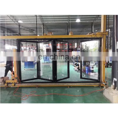 Accordion patio black glass aluminum folding doors designs