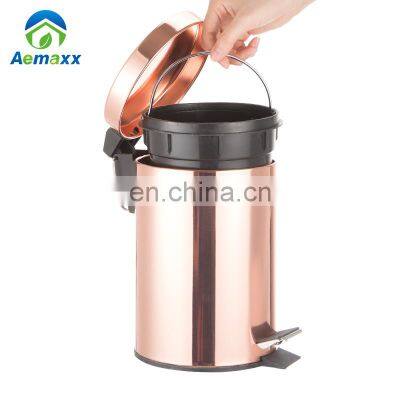 Hot Sale Rose Gold Pedal Garbage Can Wholesale Waste Pedal Dustbin photo-3