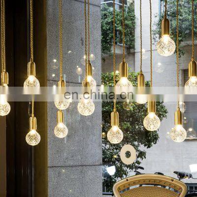 Design Customizable Glass Crystal Ball Lighting Modern Chandelier Pendant LED Lamp