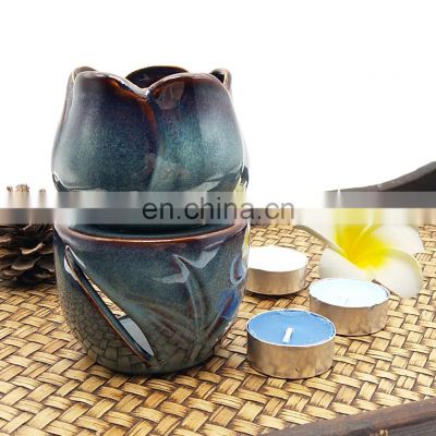 Essential Oil Burner Wax Melt Burner with Candle Spoon Aromatherapy Aroma Burner Ceramic Oil Diffuser Candle Tealight Oil Warmer