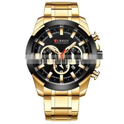 CURREN Waterproof Quartz Steel Band Men's Watch Multi-function Calendar Six-hand Men's Watch