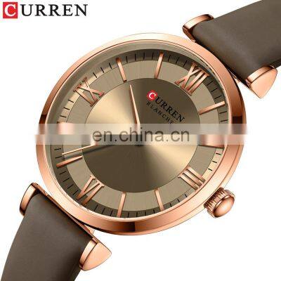 CURREN 2021 New Luxury Brand Quartz Movement Fashion Ladies Wristband Leather Watch