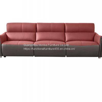 Italian-Style Nappa Leather Multi-Function Sofa Home Living Room Is Very Simple Three-Seat Combination Electric Leather Sofa photo-3