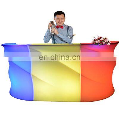 shop counter table design U shaped round straight cafe house commercial modern led lighted bar counter