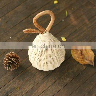 Best Seller Wicker Rattan Pear Rattle, Color As Requested Wicker Vintage Bell, Christmas Trees Decor photo-3