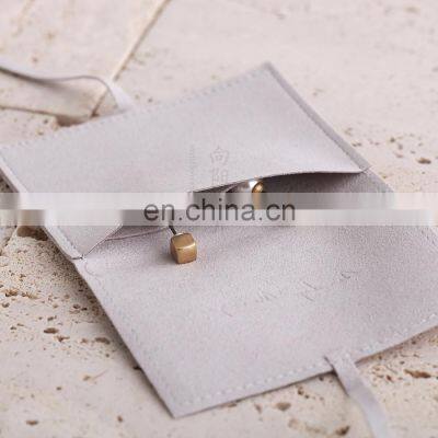 2021 New Design Wholesale Eco Custom Luxury Soft Packaging String Tie Flap Microfiber Drawstring Gift Jewelry Bag Pouch photo-5