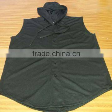 Sleeveless baseball jersey with hood/custom made baseball jersey as per customer requirements