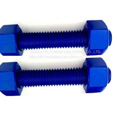 PFTE / XYLAN Coating Double Ended Bolt Colorful Process Stud Bolts