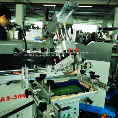 Manual Semiautomatic Cylindrical Round Oval Square Container Plastic Packaging Glass Bottle Screen Printing Machine photo-2