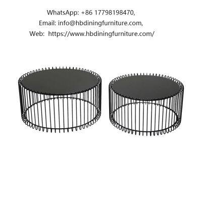 metal Legs MDF black round side Tables