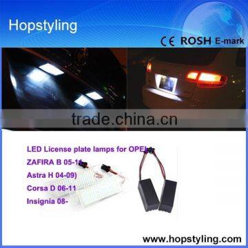 Free shipping Car light china supplier For Opel LED license plate lamp canbus no Error code