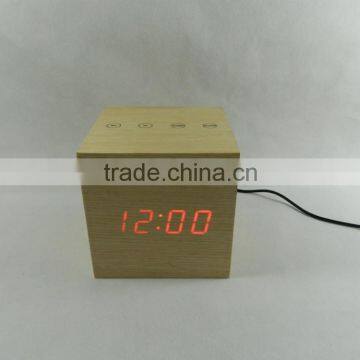 WL0923S Nature Material LED Digital Snooze Indoor Wood Clock