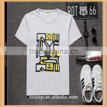 2016 new fashion design tee shirts with textile cotton yarn o-neck new printing style