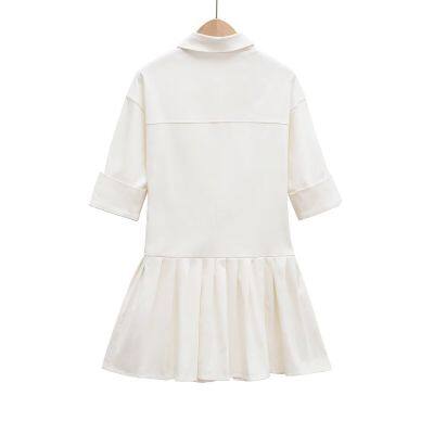 2025 new dress for women, slim fit and casual, college style pleated design, versatile and versatile