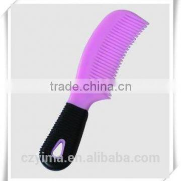 plastic horse mane tail comb with soft touch handle