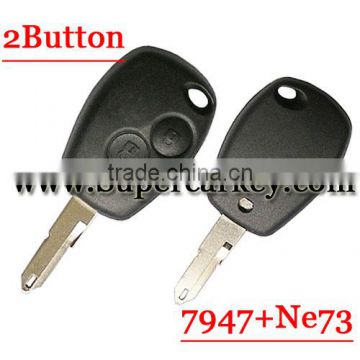 Best quality 2 Button Remote Key With NE73 Blade Round Button for Renault