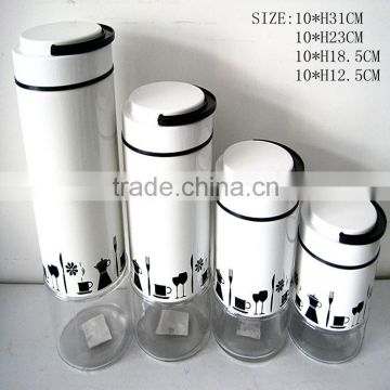 glass jar and glass lid glass canister s/s canister