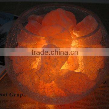 Himalayan Natural Rock Salt Lamp with glass cover