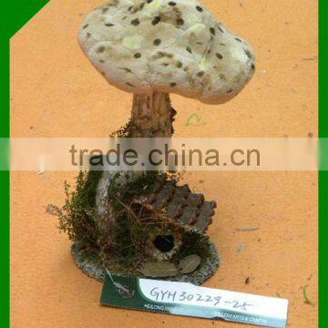 natural wooden wicker mushroom handmade bird house