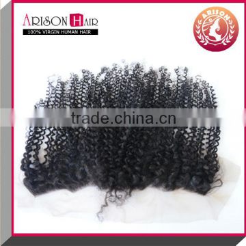 Wholesale natural color kinky curly brazilian hair lace frontal