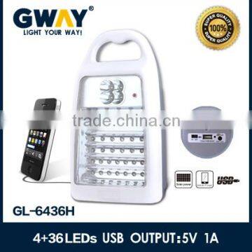NEW ABS plastic rechargeable led emergency lights,4 spotlight+36 LED lanterns for camping
