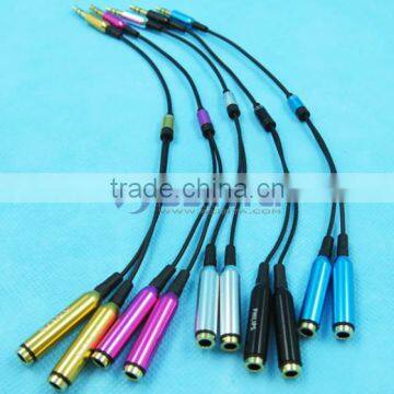 Male to 2 Female 3.5mm Earphone Headphone Splitter Extension Audio Cable Adapter For Lovers