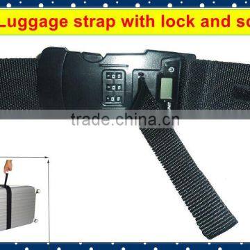 luggage belt with 40kg 10g portable electronic scale and coded lock
