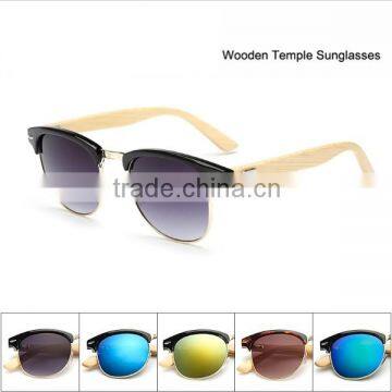 New Bamboo Sunglasses Metal Hinge Sunglass Men/Women Wood Glasses