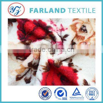 China textile city printed flannel fleece fabric,100%polyester velour velvet fabric