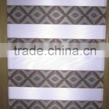 Diamond Design Jacquard Slat Horizontal Pattern Polyester Material Zebra Blinds photo-5