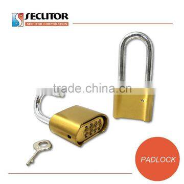 United States 4 Combination Bottom Brass Pad Lock