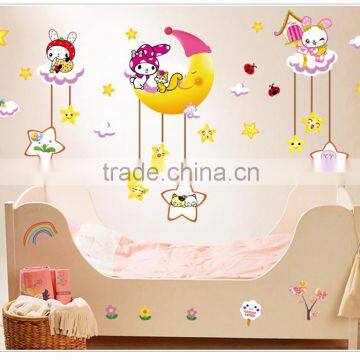 ALFOREVER star and moon kids room pvc decals